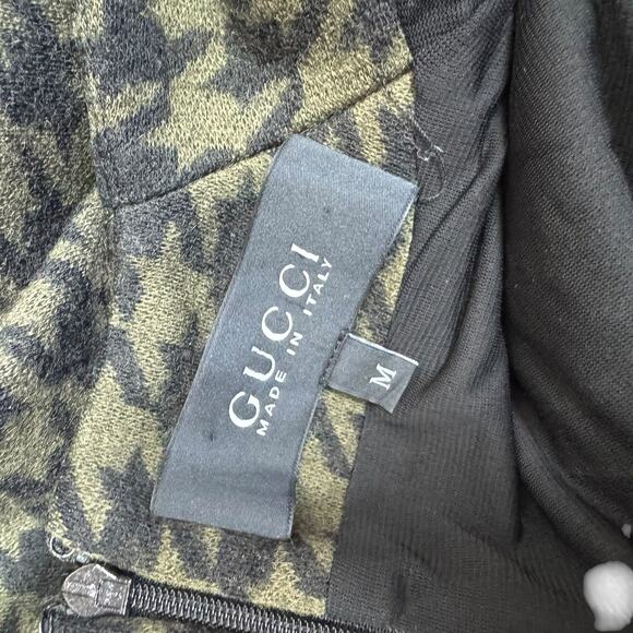 Gucci M Wool Houndstooth Peplum Sheath Dress - Picture 8 of 11